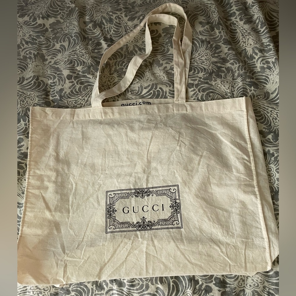 GUCCI COTTON CANVAS OVERSIZED REUSABLE SHOPPERS TOTE